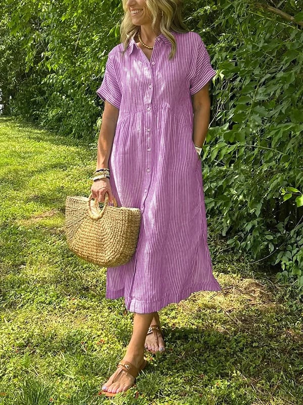 Quinn - Striped shirt dress
