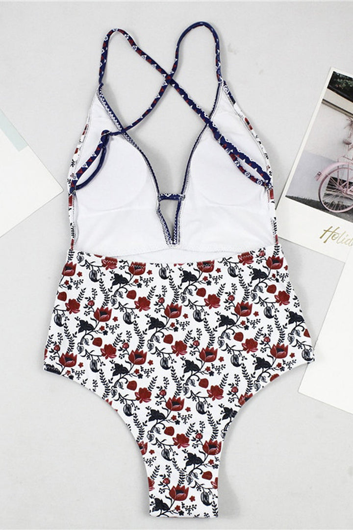Amalyn - Boho Print Swimsuit with V-Neck