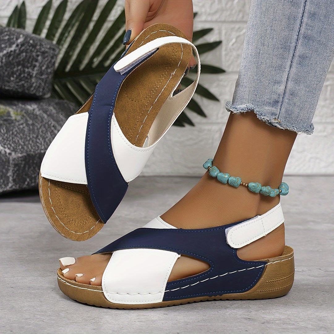 Natalie - Two Tone Wedge Sandals