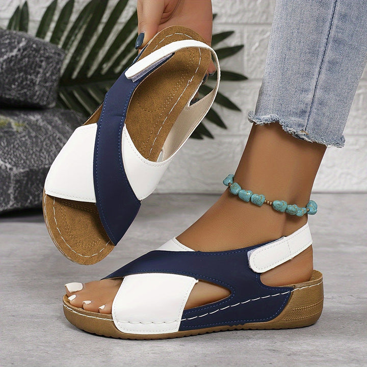 Natalie - Two Tone Wedge Sandals