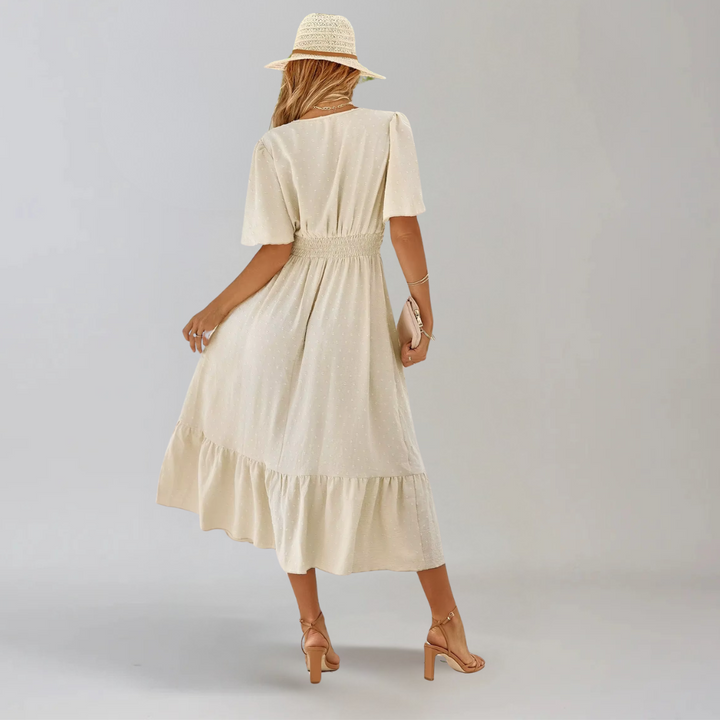 Aria Rose - Midi Dress with V-Neck