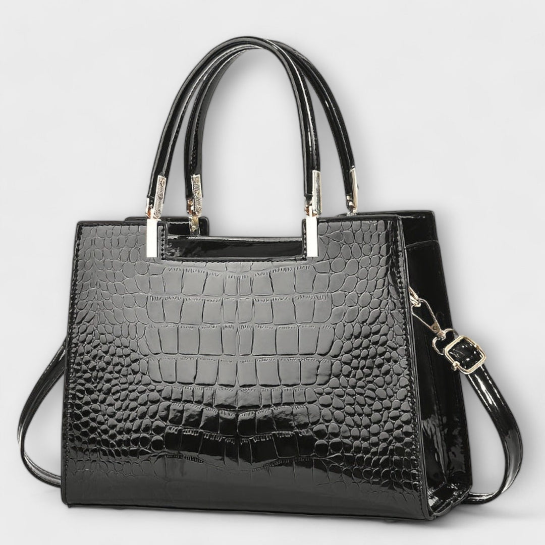 Avalira - Glossy Crocodile Pattern Handbag
