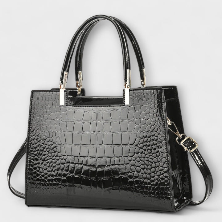 Avalira - Glossy Crocodile Pattern Handbag