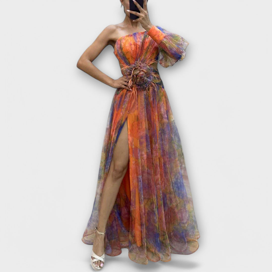 Mirielle - Elegant Evening Dress with One Shoulder and Slimming Waist