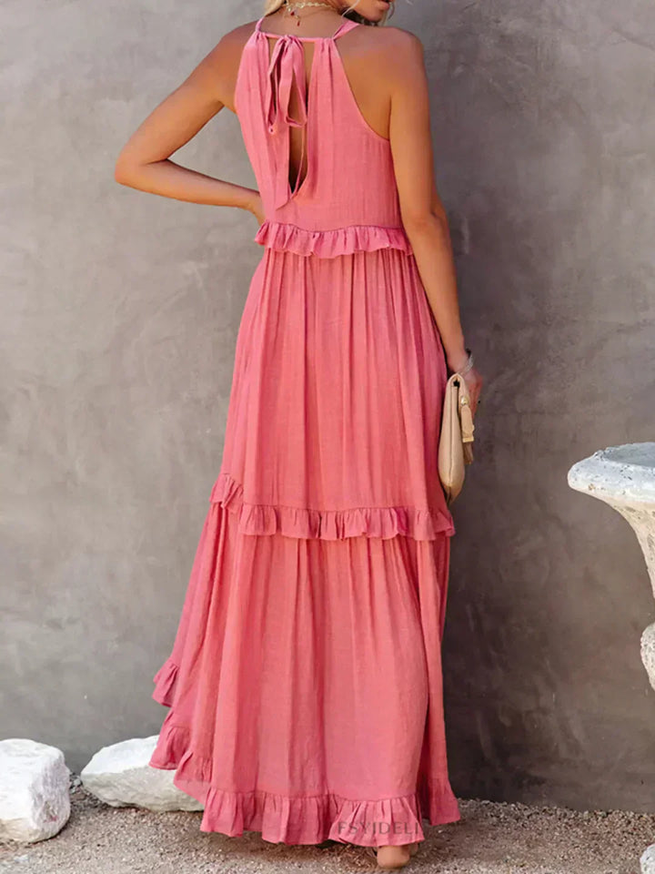 Aisha – Flowing Ruffle Maxi Dress