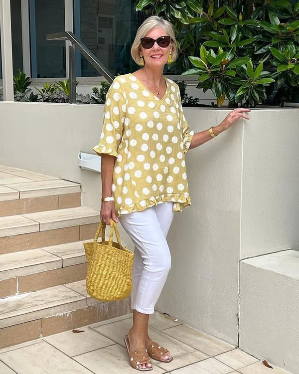 Evella -  Stylish V-Neck Blouse