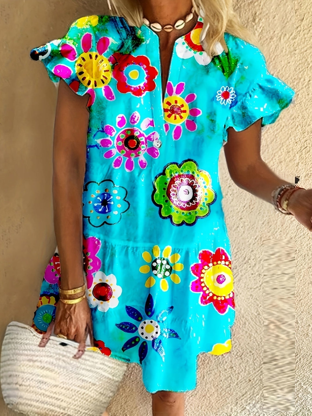 Elvara - Elegant Long Floral Dress with Chic Silhouette