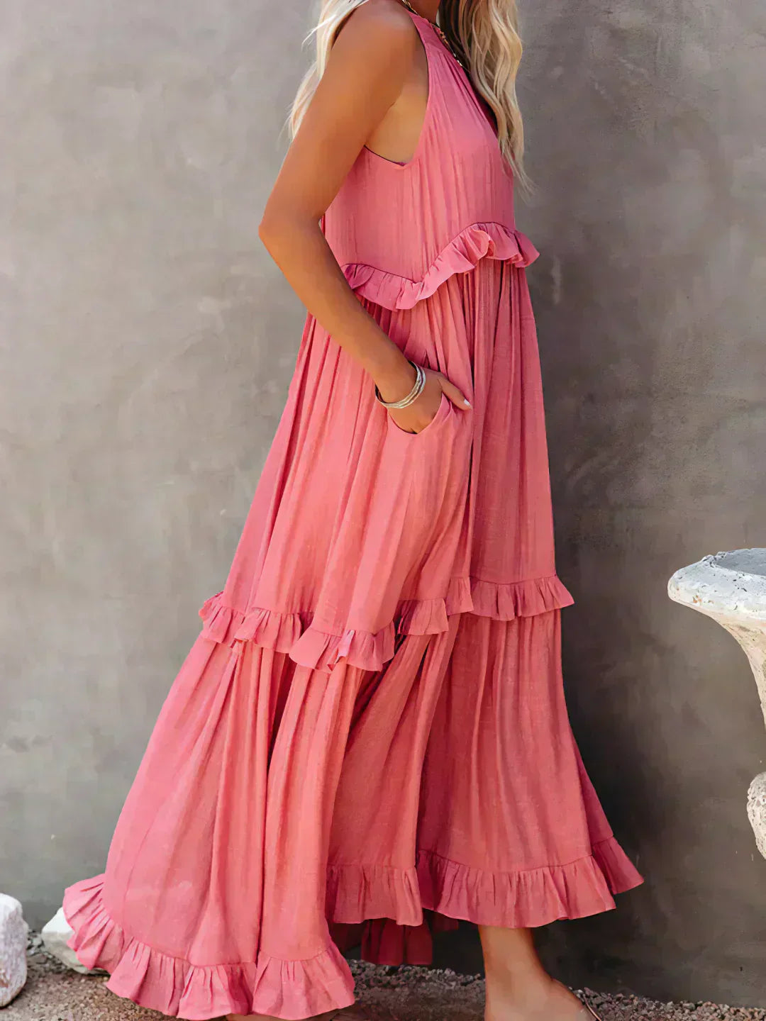 Aisha – Flowing Ruffle Maxi Dress