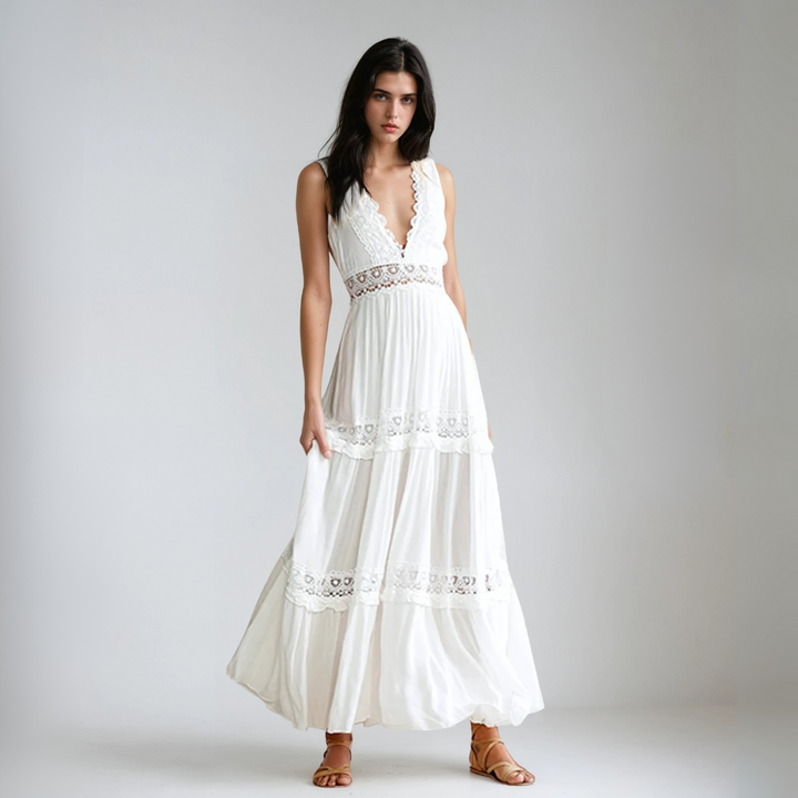 Tahlia Rose - Long Dress with Lace Embroidery