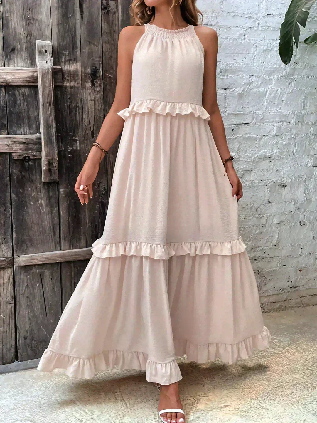 Aisha – Flowing Ruffle Maxi Dress