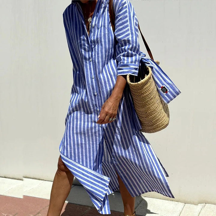 Zianah – Breezy Striped Shirt Dress