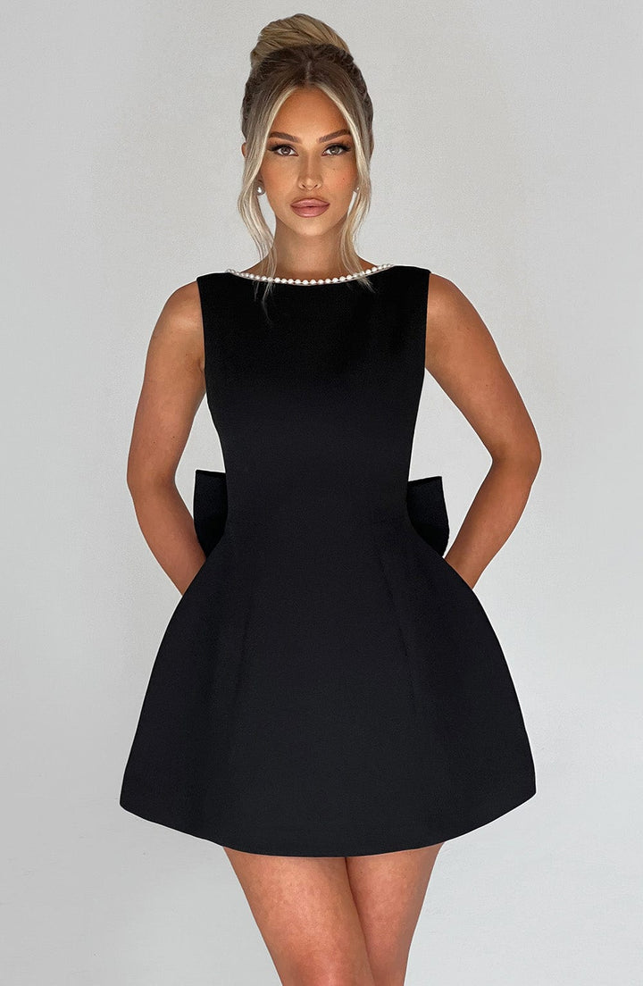 Ivy - Pearl Bow Mini Dress