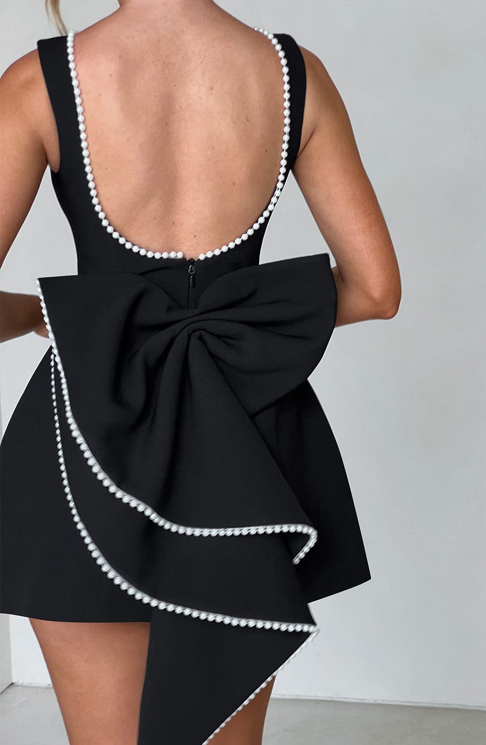 Ivy - Pearl Bow Mini Dress