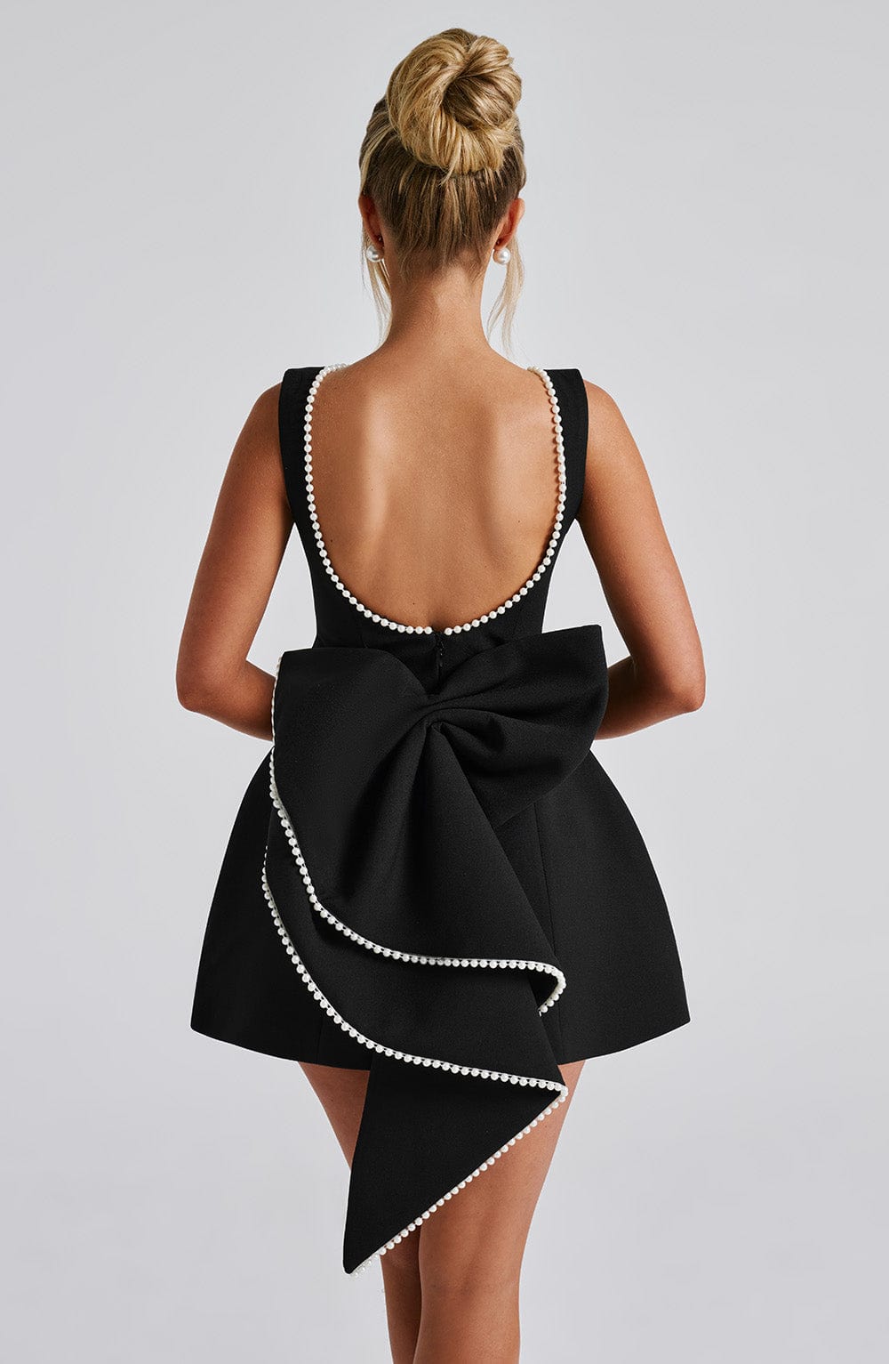 Ivy - Pearl Bow Mini Dress