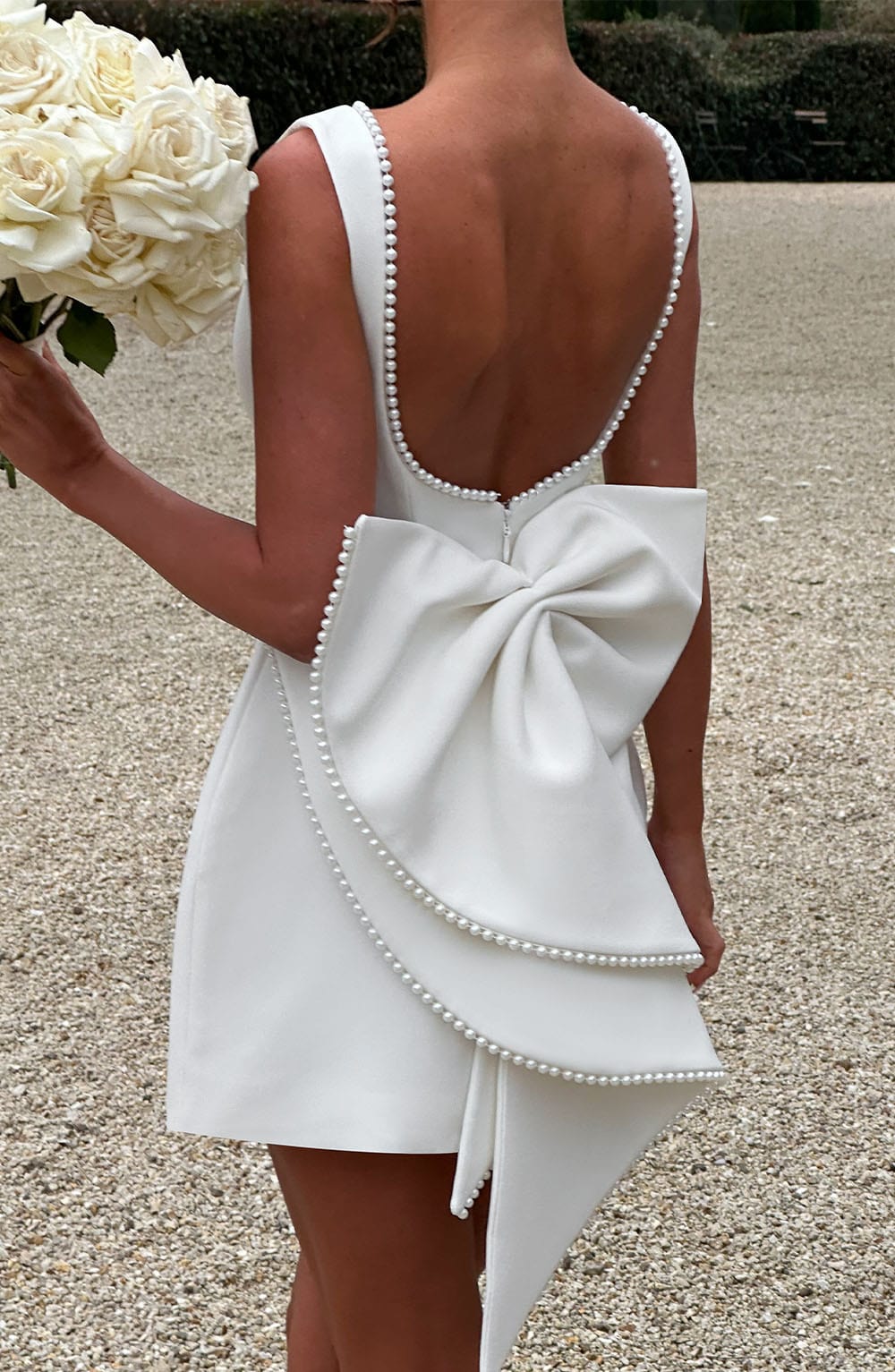Ivy - Pearl Bow Mini Dress