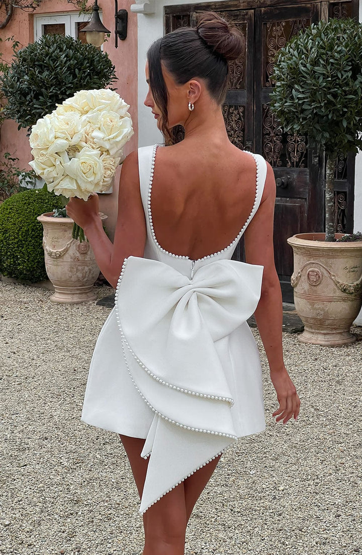 Ivy - Pearl Bow Mini Dress