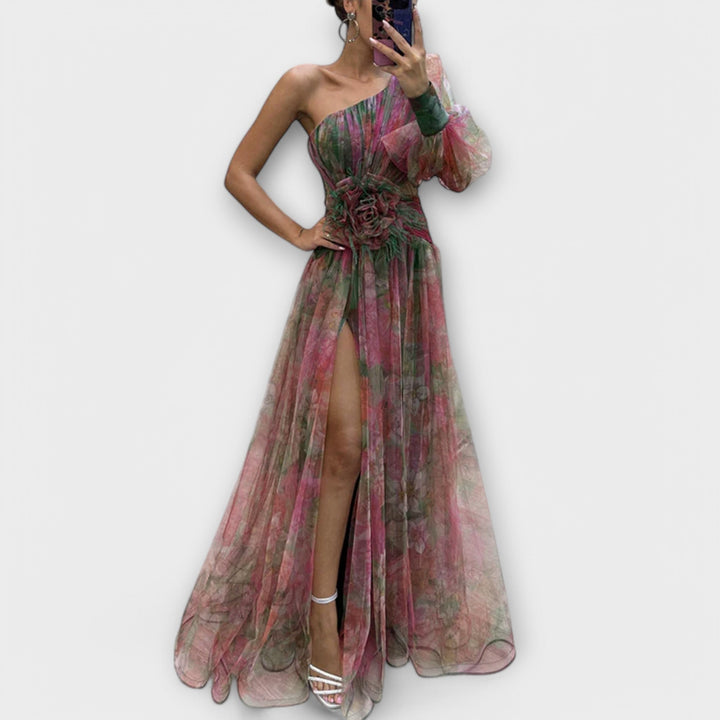 Mirielle - Elegant Evening Dress with One Shoulder and Slimming Waist