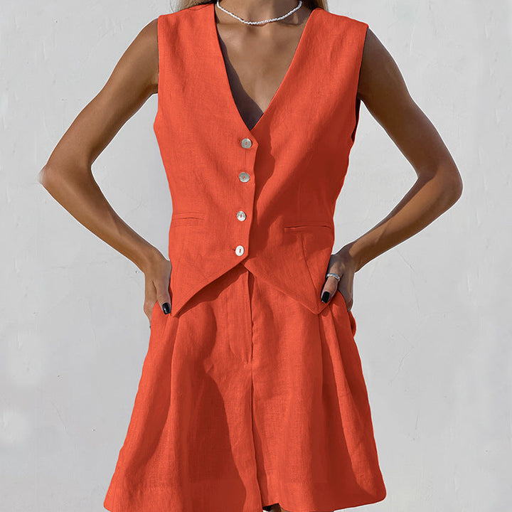 Amourah  - Tailored Vest and Shorts Set