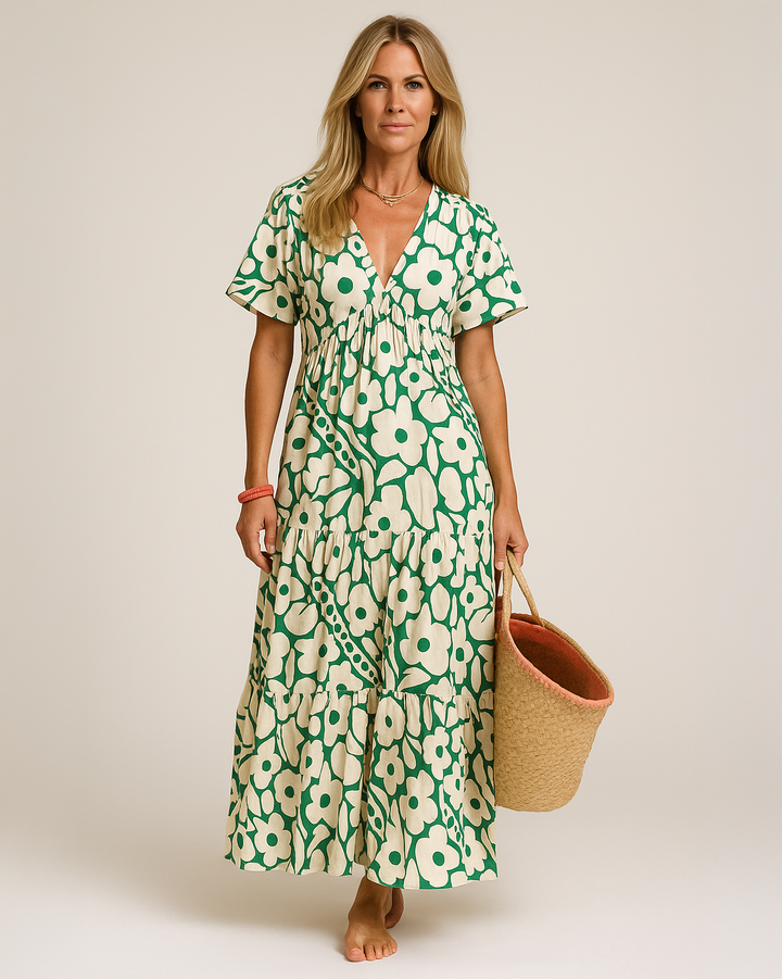 Faylinnae- Long Pattern Dress