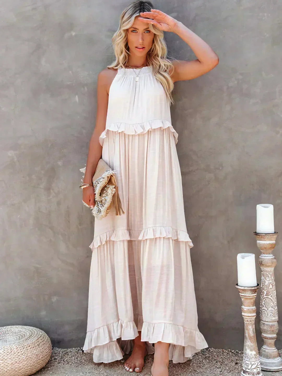 Aisha – Flowing Ruffle Maxi Dress