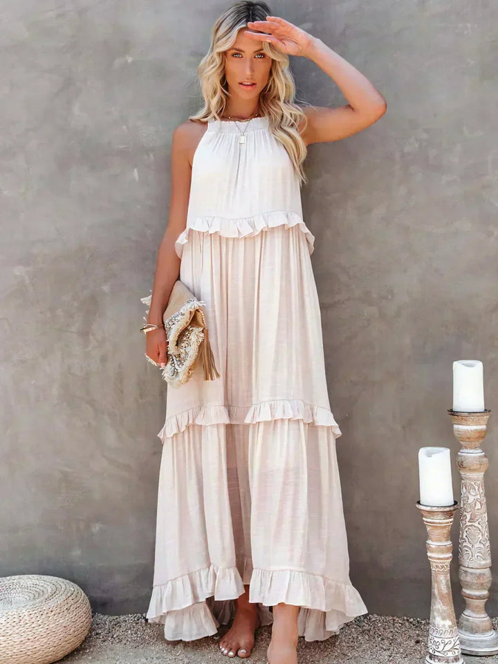 Aisha – Flowing Ruffle Maxi Dress