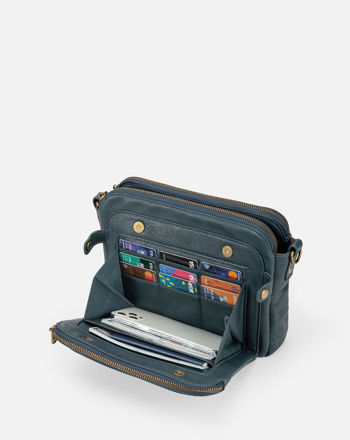 Aelira - Sleek Three Layer Crossbody Bag
