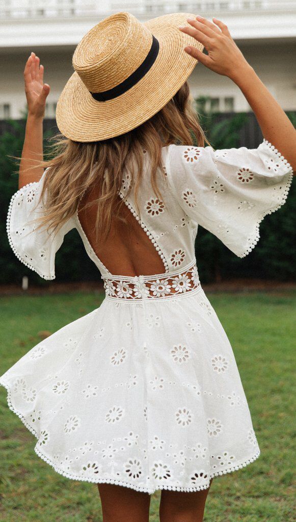 Florinda - Backless Bell-Sleeve Dress