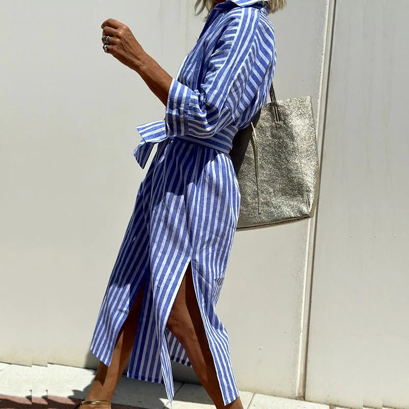 Zianah – Breezy Striped Shirt Dress