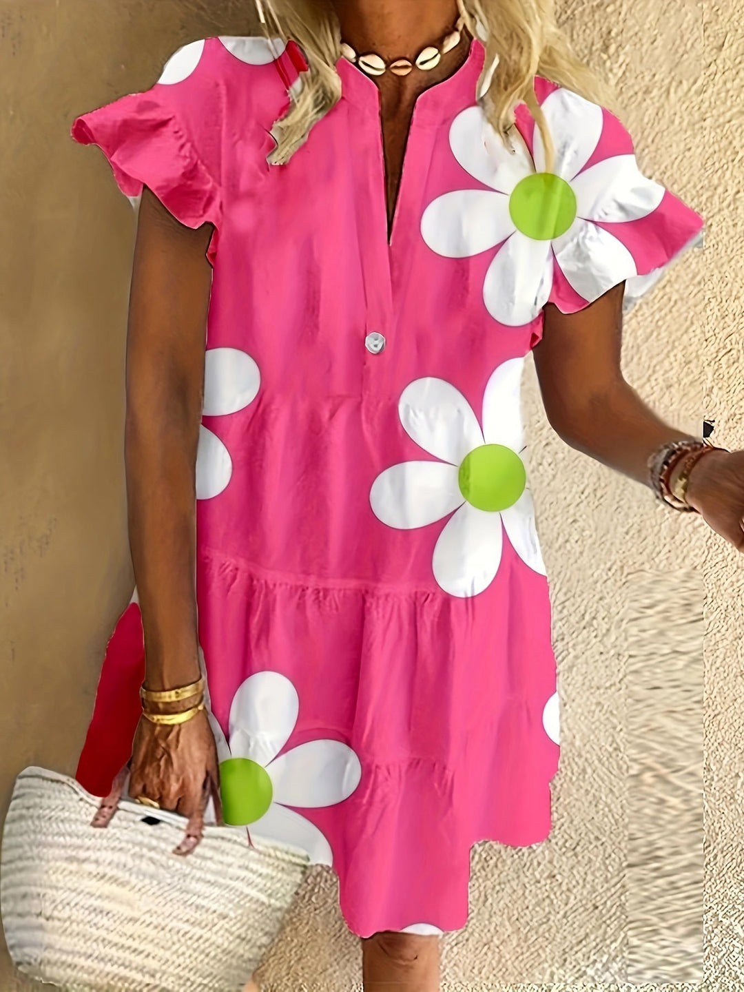 Noraya - Women's Dress with Elegant Curves and Floral Design