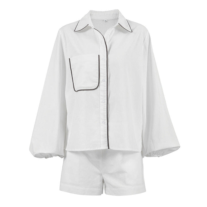 Olyssia  - Belted Button-Up Set