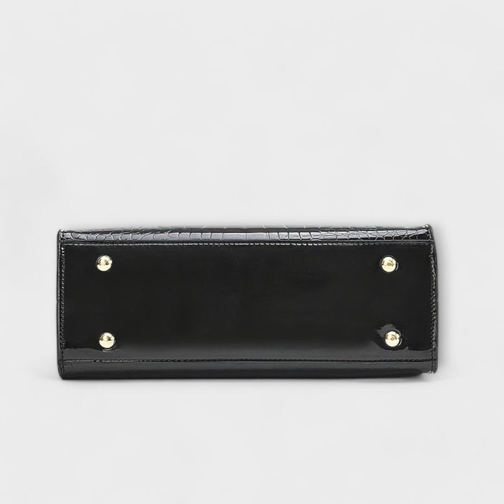 Avalira - Glossy Crocodile Pattern Handbag