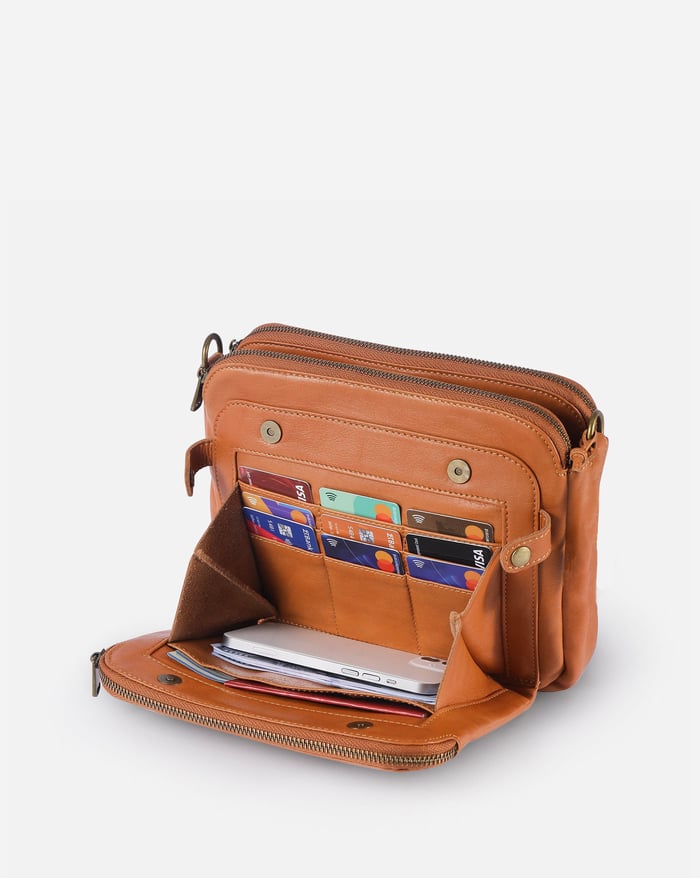 Aelira - Sleek Three Layer Crossbody Bag