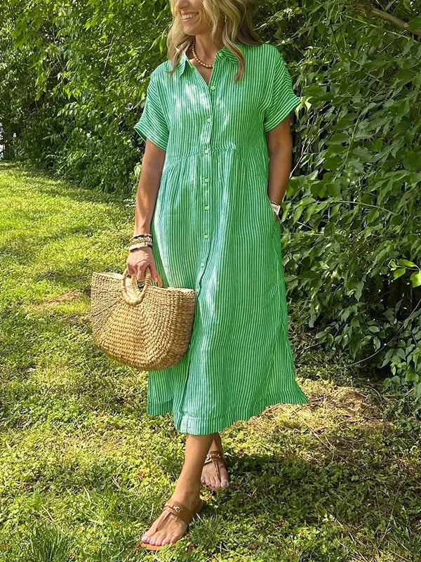 Quinn - Striped shirt dress