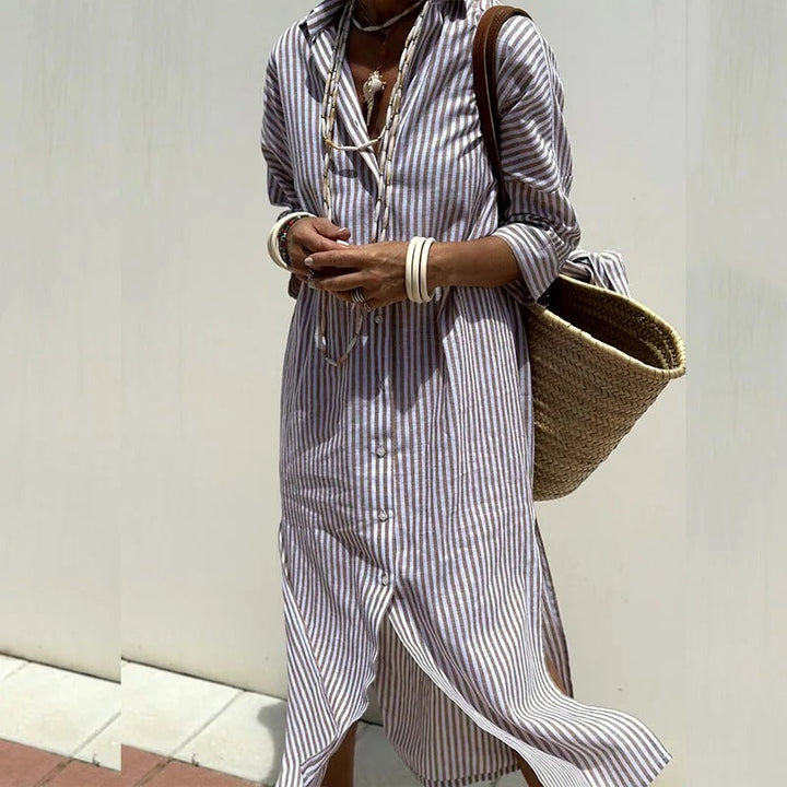 Zianah – Breezy Striped Shirt Dress