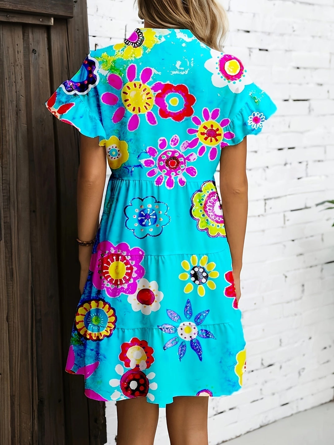 Elvara - Elegant Long Floral Dress with Chic Silhouette