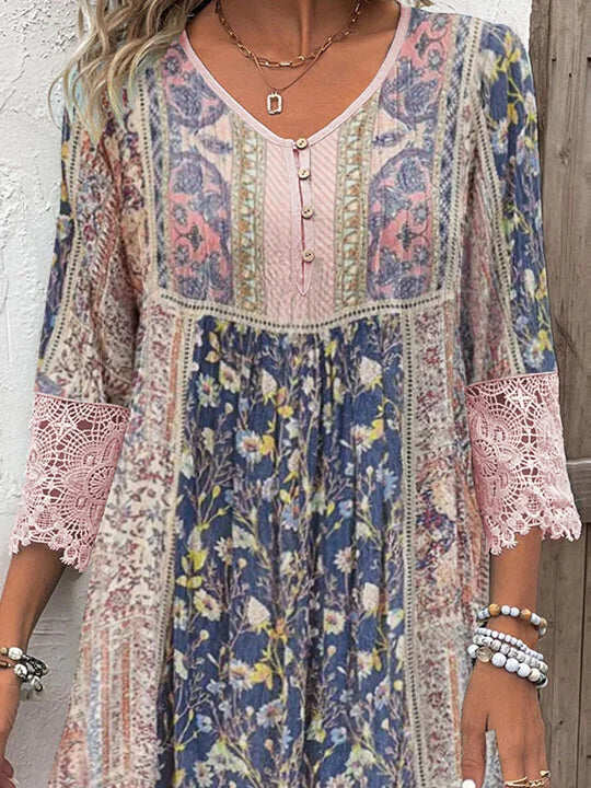 Quinley -Boho dress with lace details
