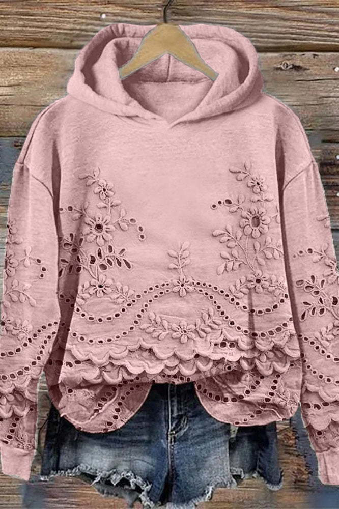 Eden - Hooded Sweatshirt in Lace Prato