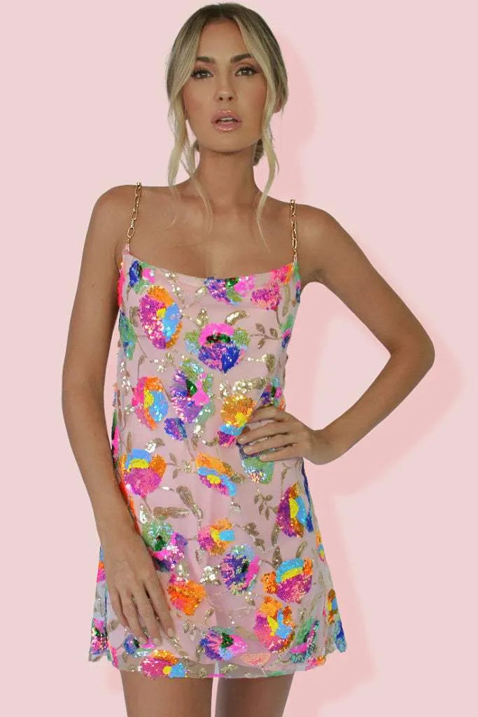 Kyla | Sequin Backless Mini Dress