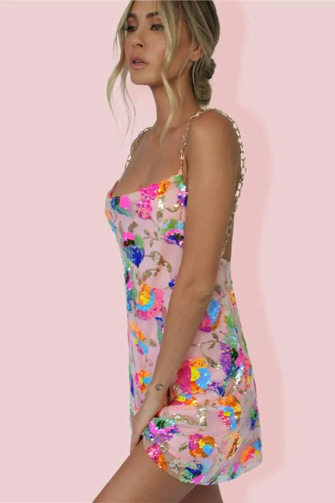Kyla | Sequin Backless Mini Dress