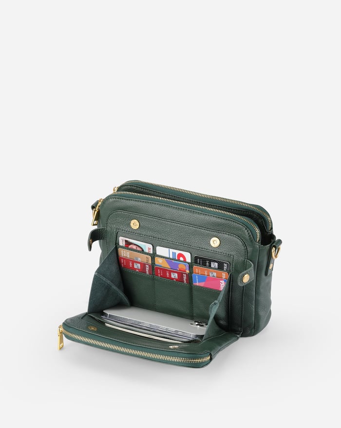 Aelira - Sleek Three Layer Crossbody Bag