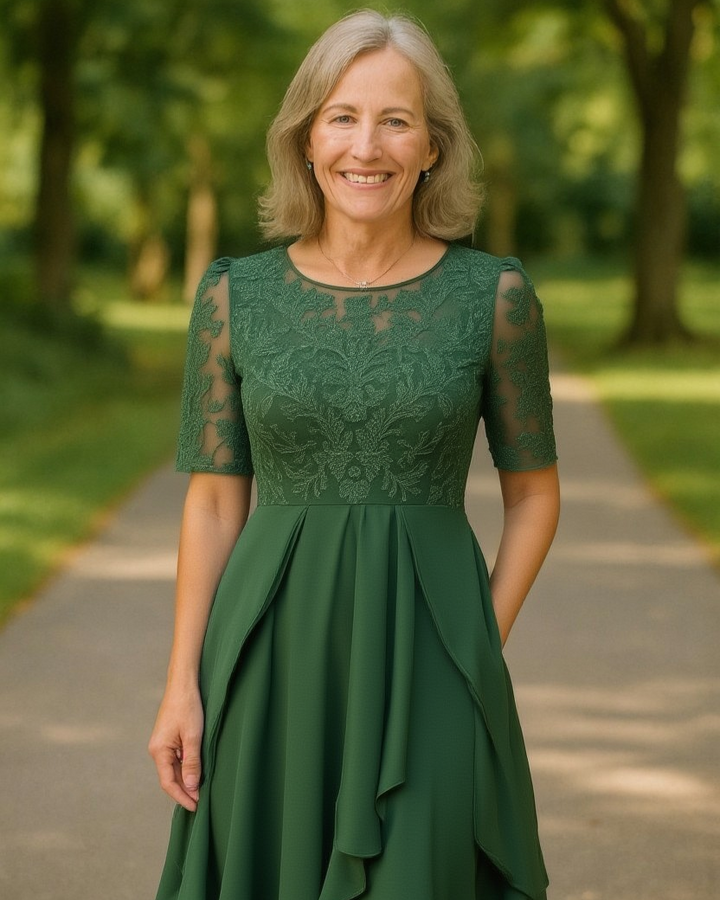 Saskia – Elegant Lace Midi Dress
