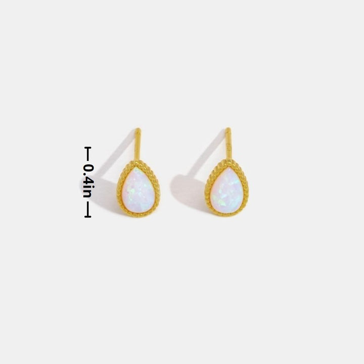 Golden drop gemstone earrings