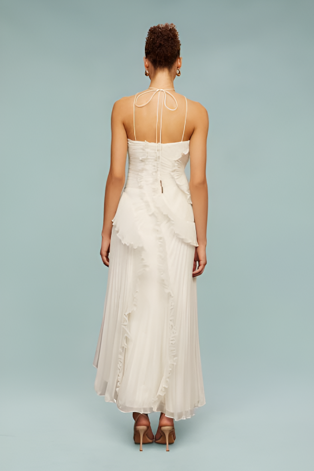 Olivia - Pleated ruffle gown