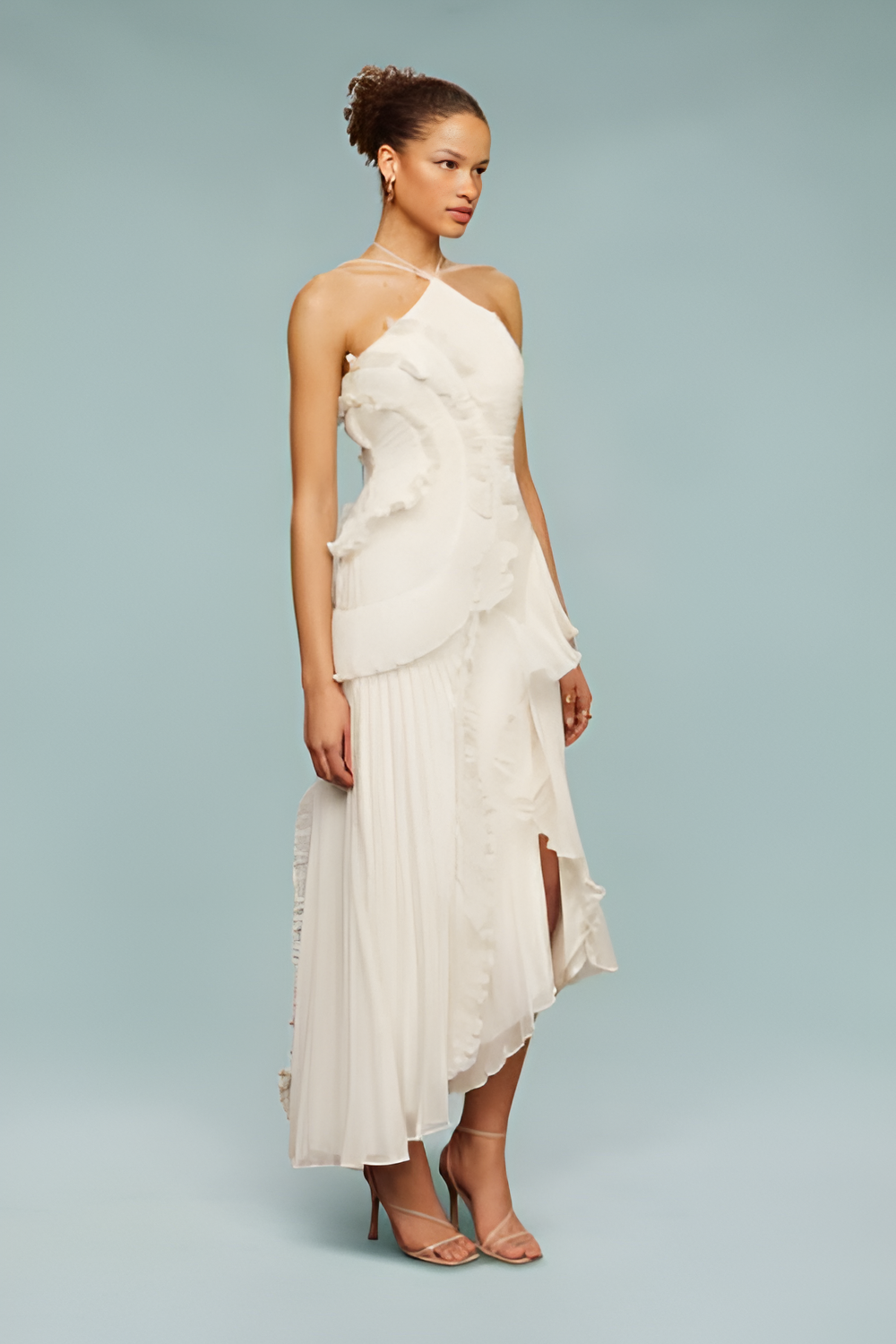 Olivia - Pleated ruffle gown