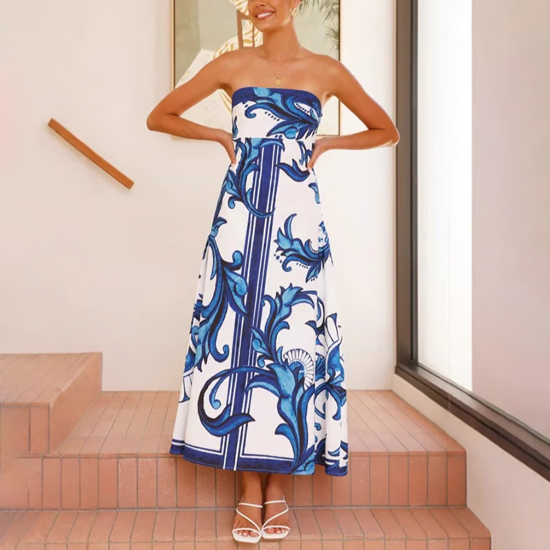 Maelina - Vintage Patterned Long Jumpsuit