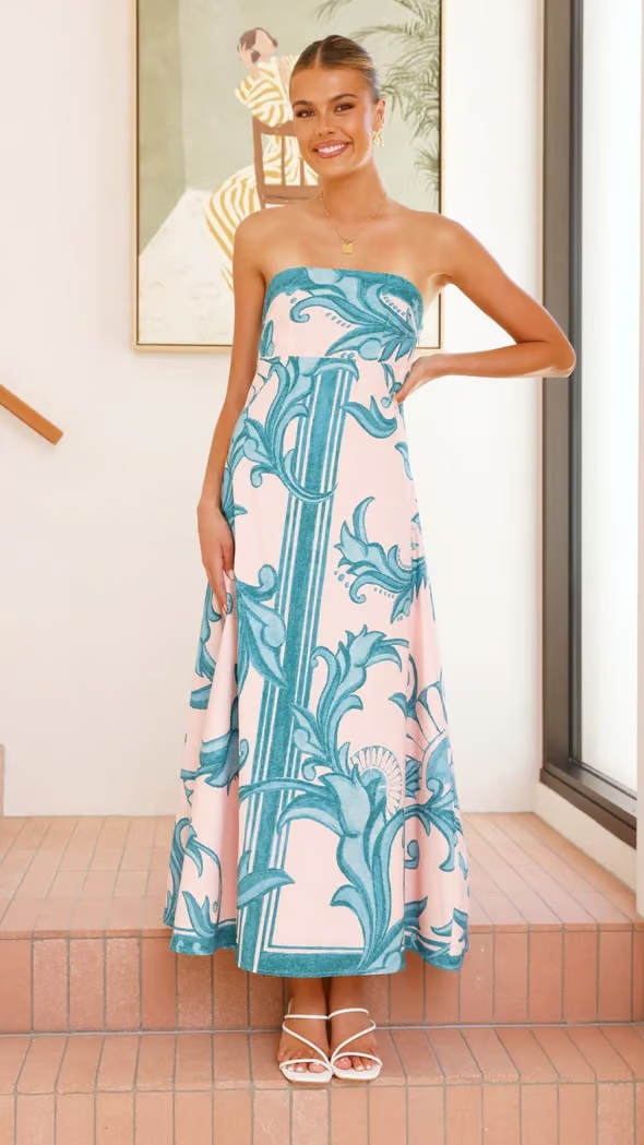 Maelina - Vintage Patterned Long Jumpsuit
