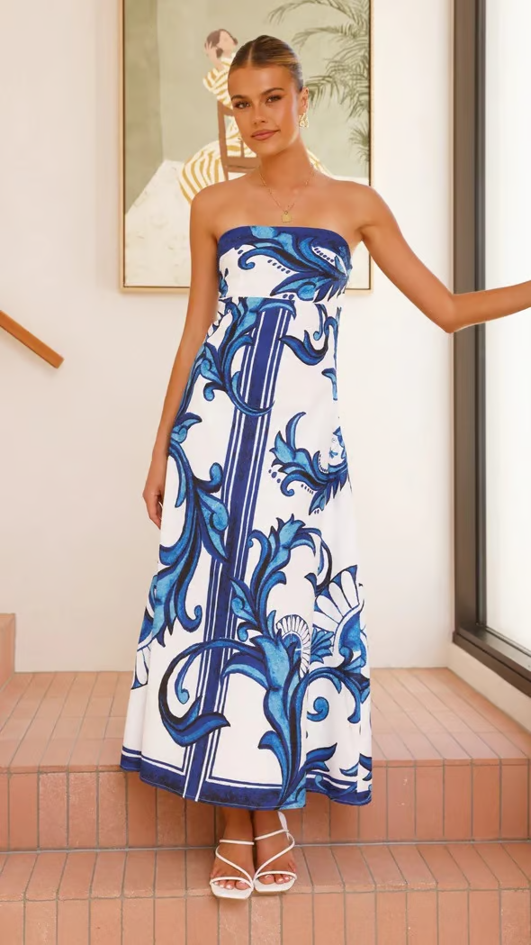 Maelina - Vintage Patterned Long Jumpsuit