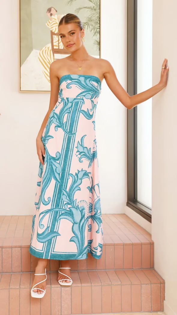 Maelina - Vintage Patterned Long Jumpsuit