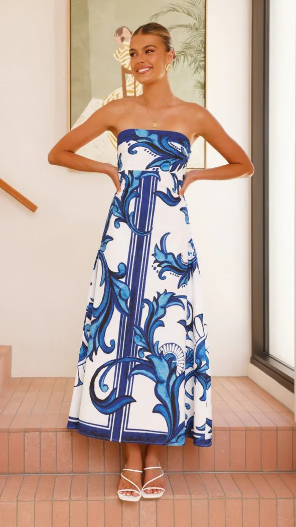 Maelina - Vintage Patterned Long Jumpsuit