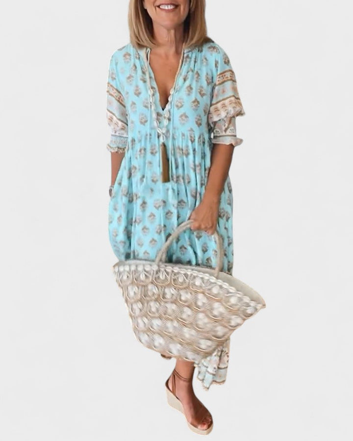 Caelinn - Boho Button Dress